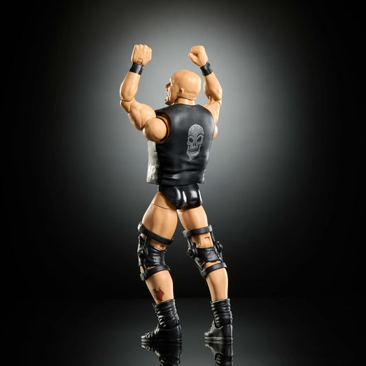 Mattel WWE Elite Action Figure & Accessories, Greatest Hits 2025 Set, 6-inch Collectible “Stone Cold” Steve Austin with 25 Articulation Points & Swappable Hands
